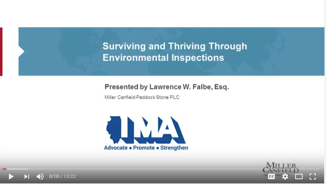 Surviving and Thriving in Environmental Inspections Video Link